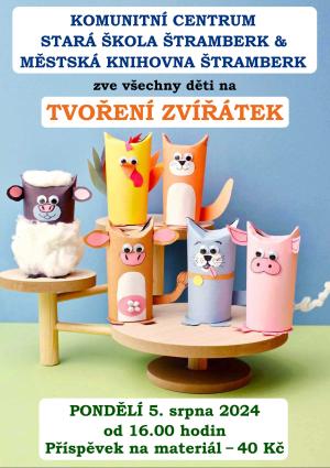 Tvoření zvířátek z papíru – 5. srpna 2024 od 16.30 hodin