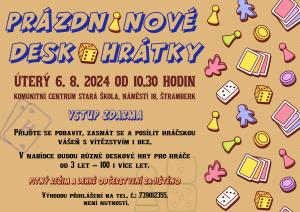 Prázdninové deskohrátky – 6. srpna 2024 od 10.30 hodin
