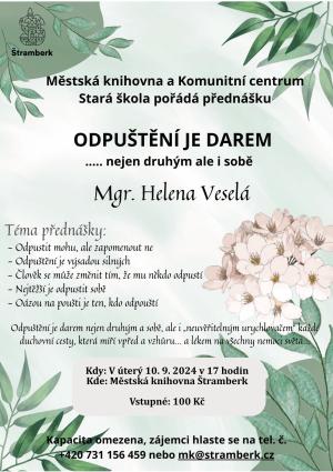 Přednáška „Odpuštění je darem“ – 10. září 2024 od 17.00 hodin 1