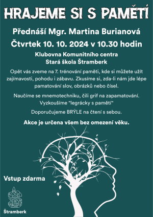 Hrajeme si s pamětí – 10 října 2024 od 10.30 hodin
