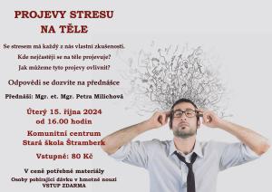 Rehabilitační přednáška – Projevy stresu na těle – 15. října od 16 hodin
