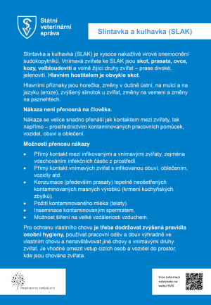 Aktuální informace o šíření virového onemocnění slintavky a kulhavky