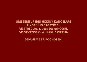 Omezené úřední hodiny kanceláře životního prostředí 1