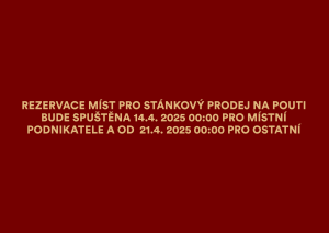 Aktuální informace o rezervačním systému na pouť 1
